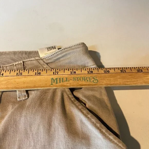 Paige Women 34 Carly Wide Leg Pant Khaki Ankle Moss Taupe Tie Waist High Waist - Picture 9 of 12